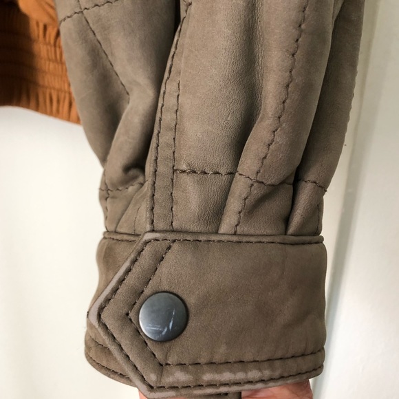 Men’s Leather two robe bomber jacket Front pockets and zip - Picture 4 of 5